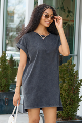 River Black Acid Wash T-Shirt Dress