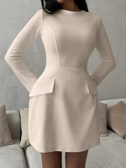Long Sleeve Bodycon Mini Dress with Pockets