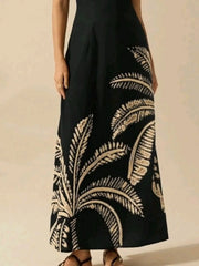 Printed Sleeveless Maxi Dress