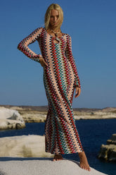 EMERIE SCOOP NECK MAXI DRESS - XYLA WAVE