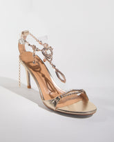 Abcde Rhinestone Chain Strap Sandals