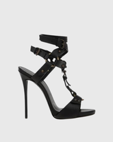 Earleen Studded Strap Gladiator Sandals In Black
