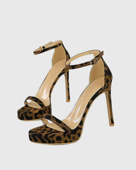 Imma Leopard Velvet Strap Sandals