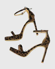 Imma Leopard Velvet Strap Sandals