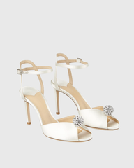 Liviana Satin Strap Pumps In White