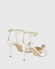 Liviana Satin Strap Pumps In White