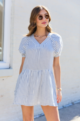 Sunlit Stripes Gauze Mini Dress