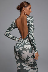 Leliya open-back printed Maxi Dress