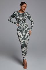 Leliya open-back printed Maxi Dress