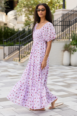 Aurora Lavender Smocked Top Maxi Dress