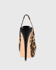 Tove Leopard Print Slingback Platform Sandals
