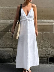 Ruffled V-Neck Maxi Dress