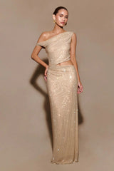 ALLURE SPARKLE CUTOUT MAXI WEDDING DRESS