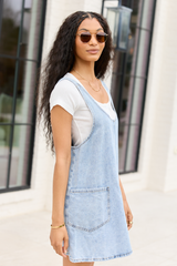 Hazel Light Wash Denim Mini Dress