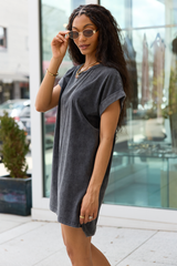 River Black Acid Wash T-Shirt Dress