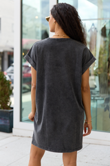 River Black Acid Wash T-Shirt Dress