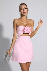 Rehinna Pink Floral Mini Dress