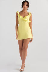 Chic Backless Satin Ruffle Mini Dress